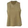 Olive Heather - Front - Bella + Canvas Womens-Ladies Racerback Cropped Tank Top