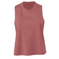 Heather Mauve - Front - Bella + Canvas Womens-Ladies Racerback Cropped Tank Top