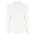 White - Back - Kustom Kit Womens-Ladies Oxford Stretch Tailored Long-Sleeved Shirt