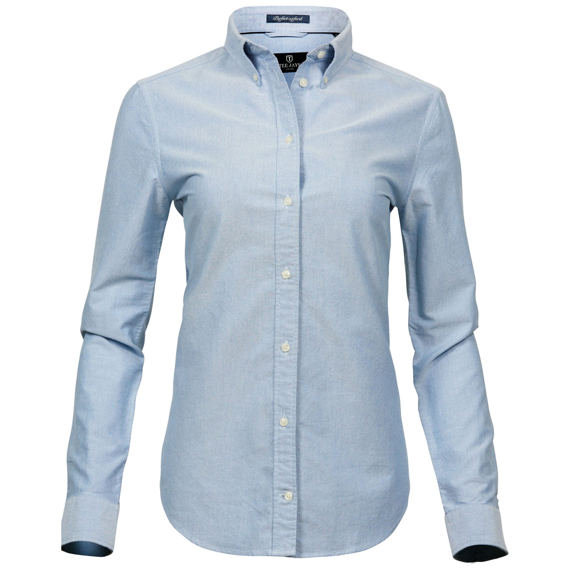 Light Blue - Front - Tee Jays Womens-Ladies Perfect Oxford Shirt