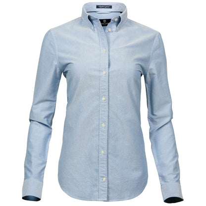Light Blue - Front - Tee Jays Womens-Ladies Perfect Oxford Shirt