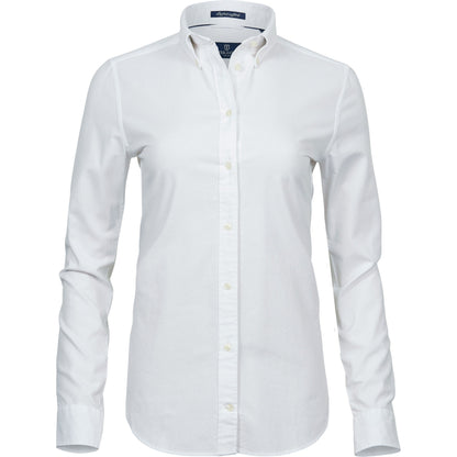 White - Front - Tee Jays Womens-Ladies Perfect Oxford Shirt