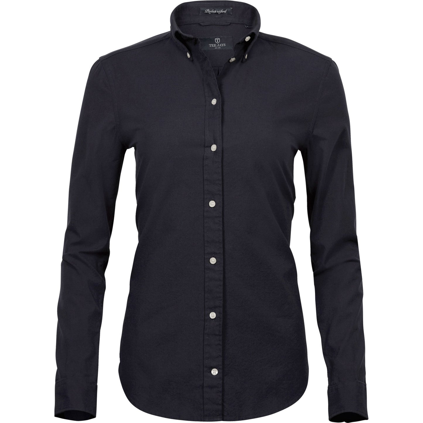 Black - Front - Tee Jays Womens-Ladies Perfect Oxford Shirt