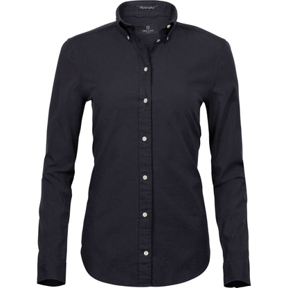 Black - Front - Tee Jays Womens-Ladies Perfect Oxford Shirt