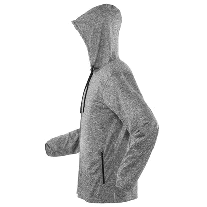 Grey-Black - Side - Spiro Womens-Ladies Hooded Fitness Jacket