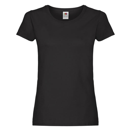 Black - Front - Fruit of the Loom Womens-Ladies T-Shirt