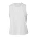 Solid White - Front - Bella + Canvas Womens-Ladies Crop Racerback Tank Top