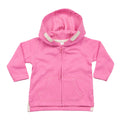 Bubblegum Pink - Front - Babybugz Baby Full Zip Hoodie