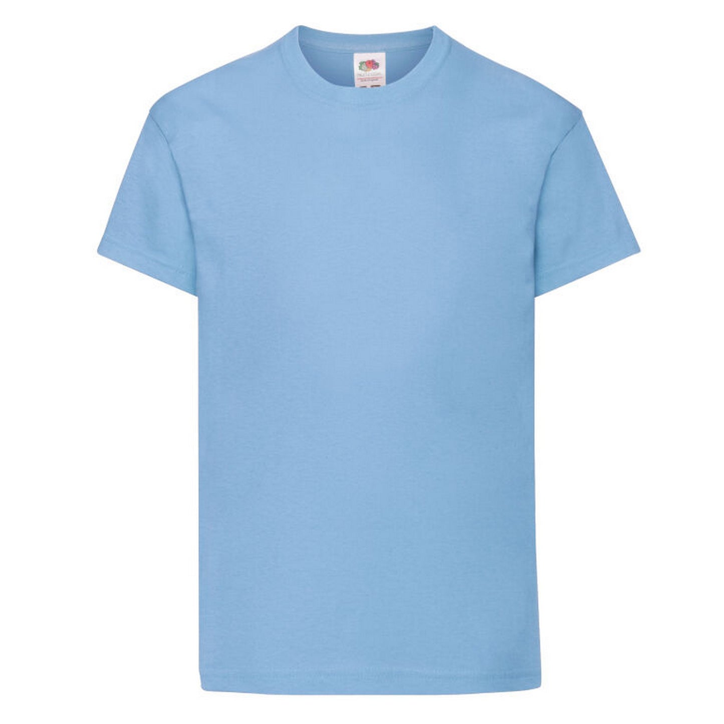Sky Blue - Front - Fruit of the Loom Childrens-Kids Original Cotton T-Shirt