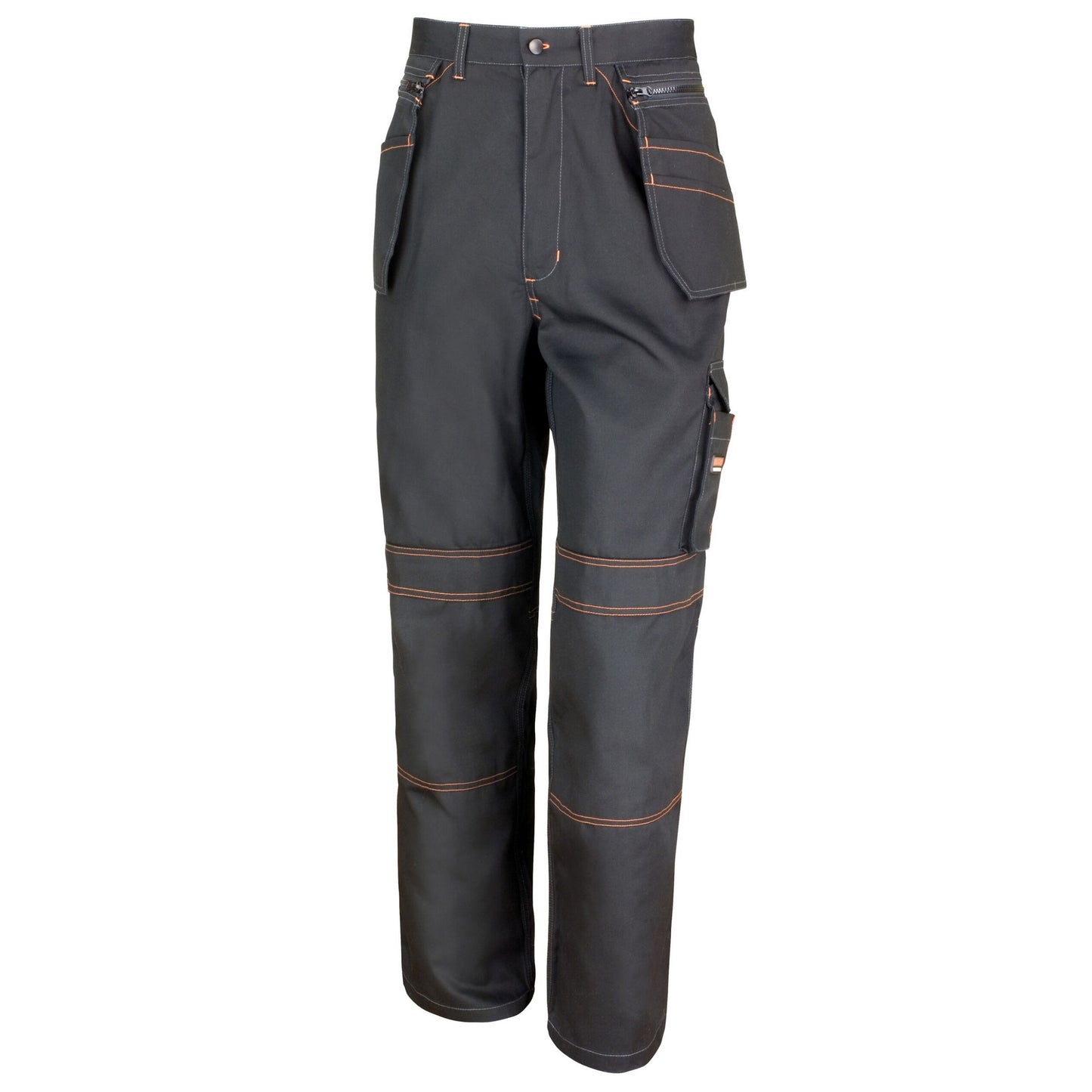 Black - Front - WORK-GUARD by Result Unisex Adult Lite X Holster Pocket Work Trousers