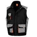 Black-Grey-Orange - Front - WORK-GUARD by Result Unisex Adult Lite Gilet