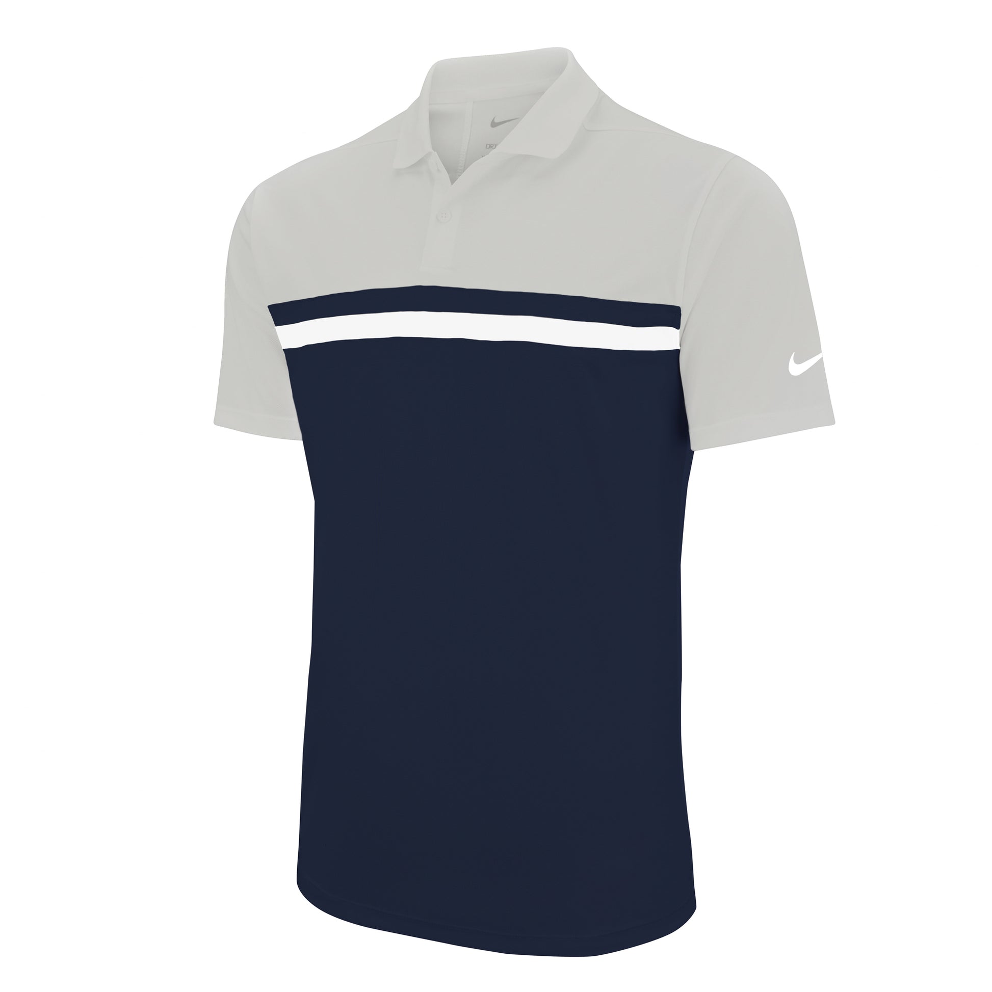 Light Smoke Grey-Obsidian Blue - Front - Nike Mens Victory Dri-FIT Golf Polo Shirt