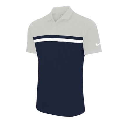 Light Smoke Grey-Obsidian Blue - Front - Nike Mens Victory Dri-FIT Golf Polo Shirt