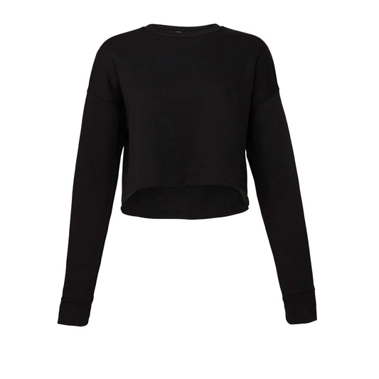 Black - Front - Bella + Canvas Womens-Ladies Cropped Fleece Top