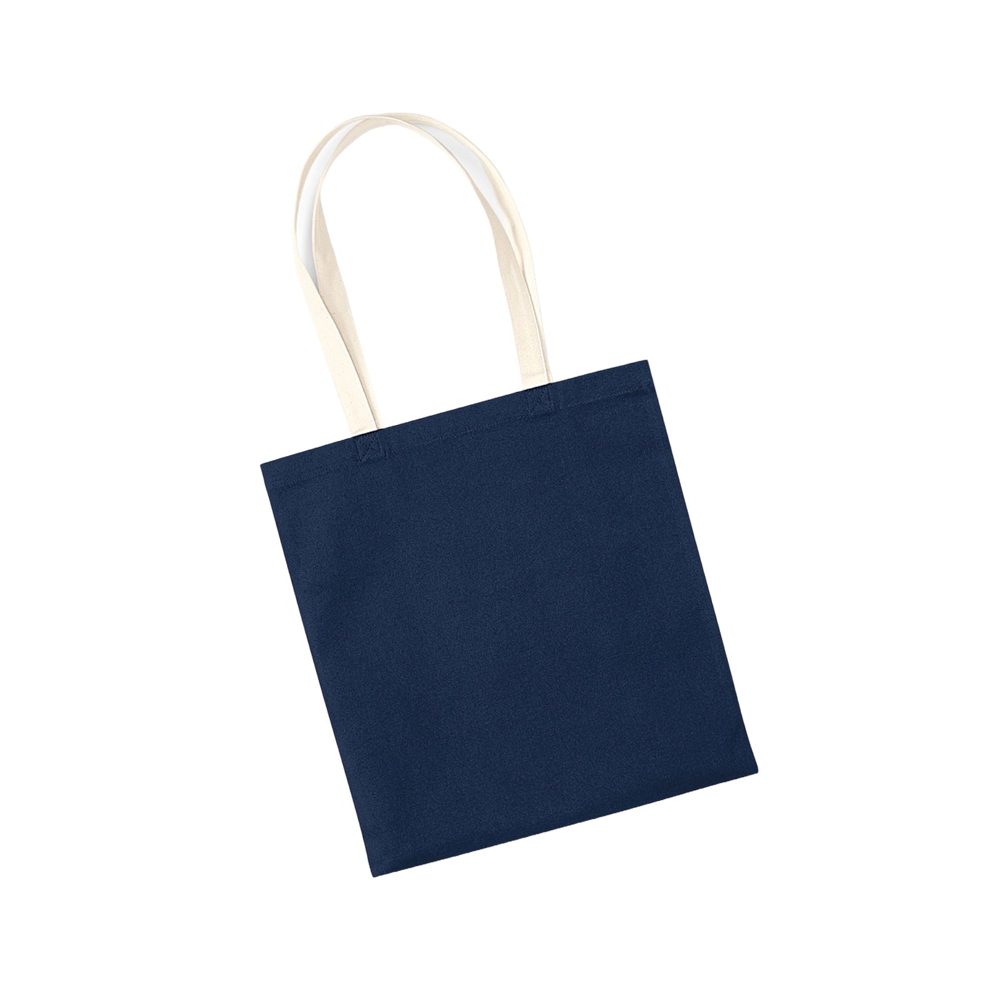 French Navy-Natural - Back - Westford Mill EarthAware Organic Bag For Life Contrast Tote Bag