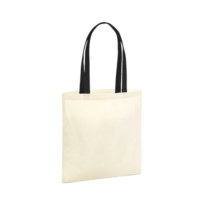 Natural-Black - Front - Westford Mill EarthAware Organic Bag For Life Contrast Tote Bag