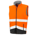 Fluorescent Orange-Black - Front - SAFE-GUARD by Result Unisex Adult Softshell Safety Gilet