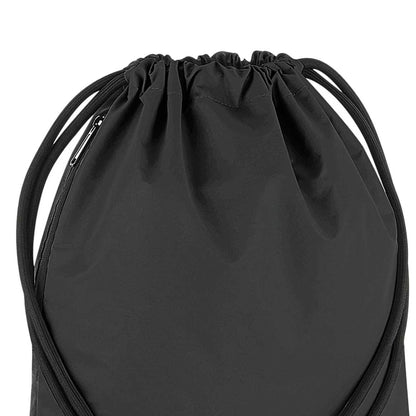Black - Back - Bagbase Reflective Drawstring Bag