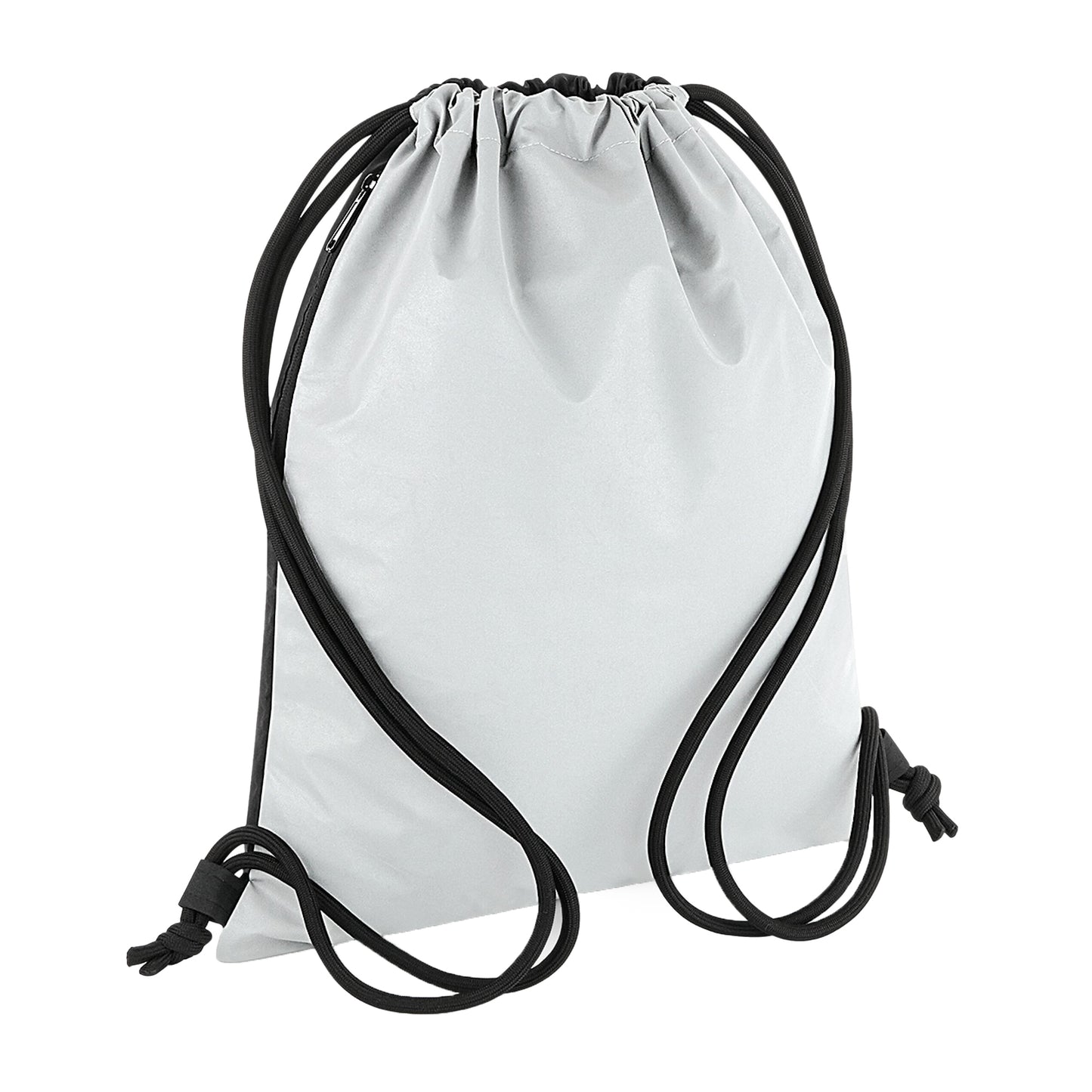 Silver - Front - Bagbase Reflective Drawstring Bag