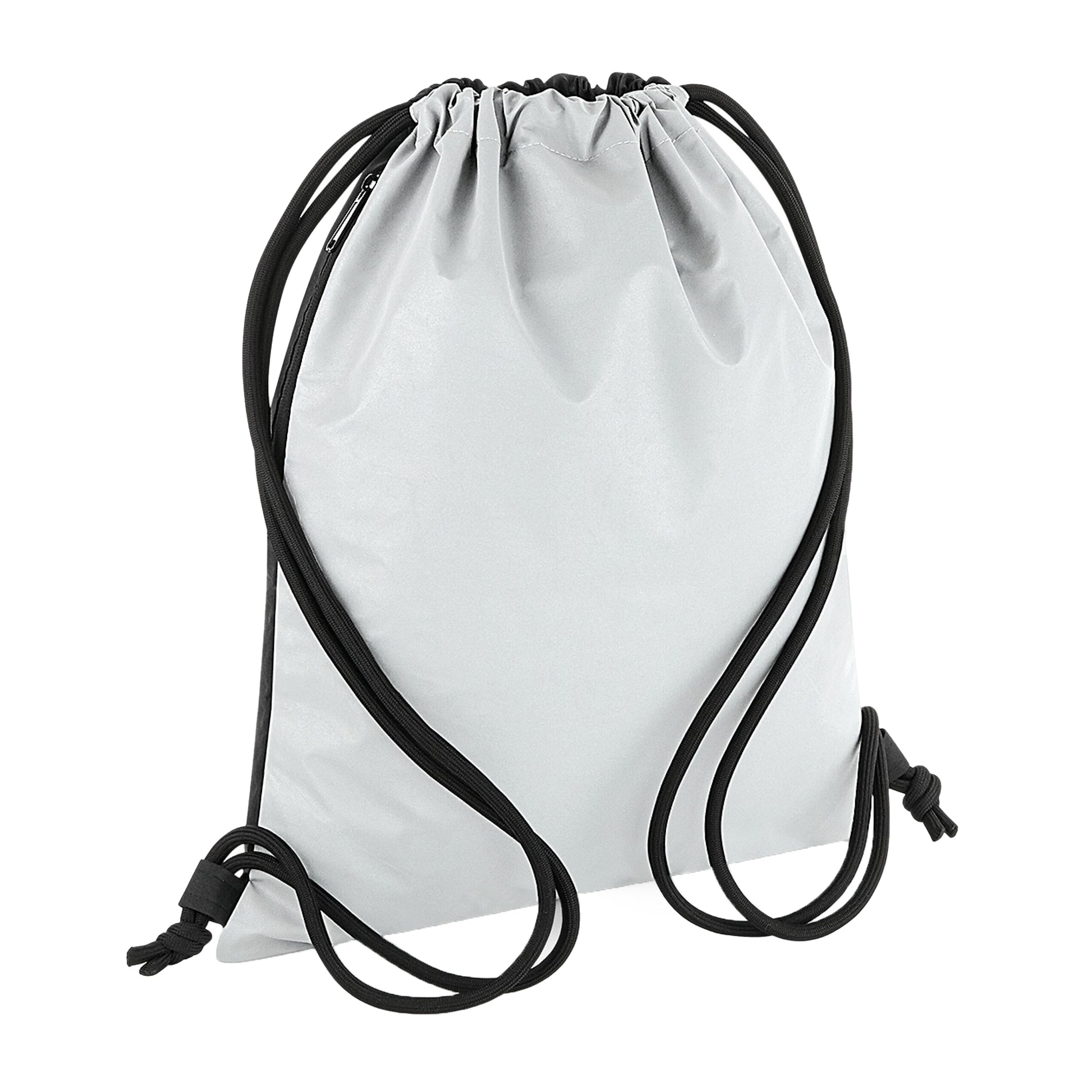 Silver - Front - Bagbase Reflective Drawstring Bag