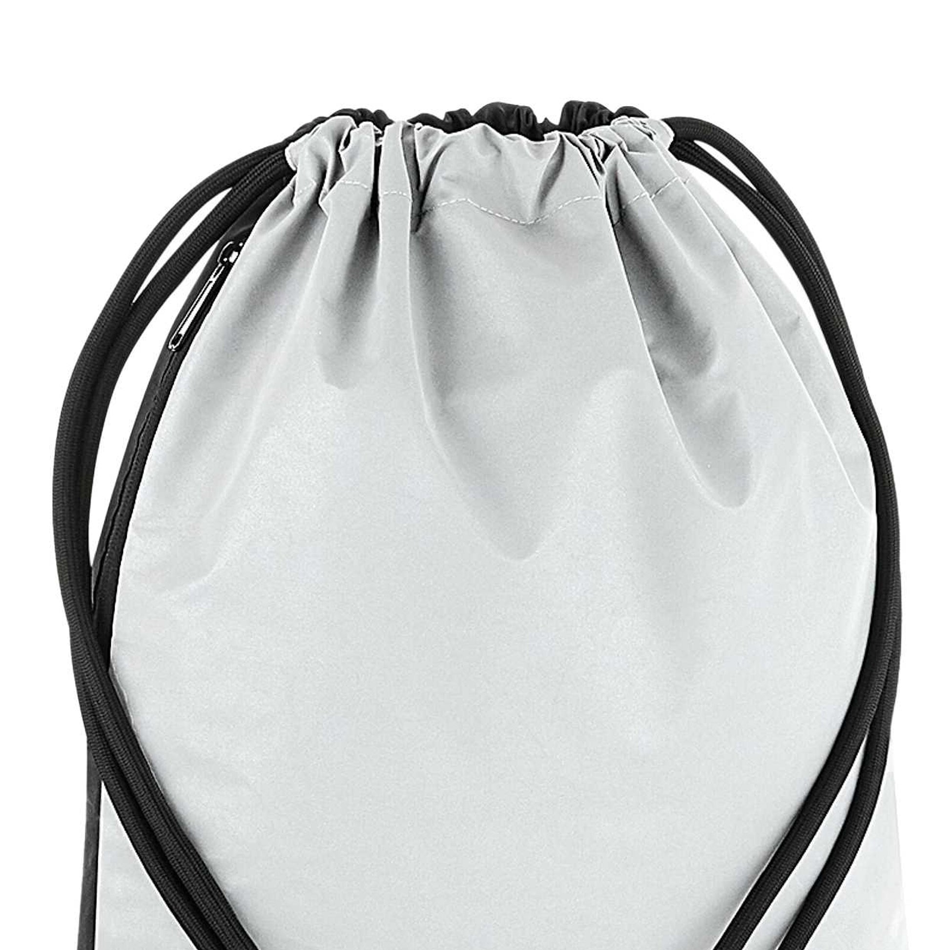Silver - Back - Bagbase Reflective Drawstring Bag