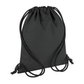 Black - Front - Bagbase Reflective Drawstring Bag
