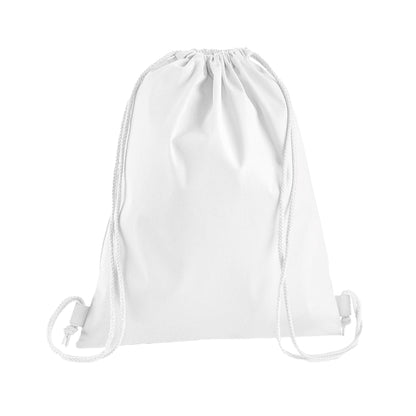 White - Front - Westford Mill Premium Cotton Drawstring Bag