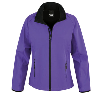 Purple-Black - Front - Result Core Womens-Ladies Printable Soft Shell Jacket