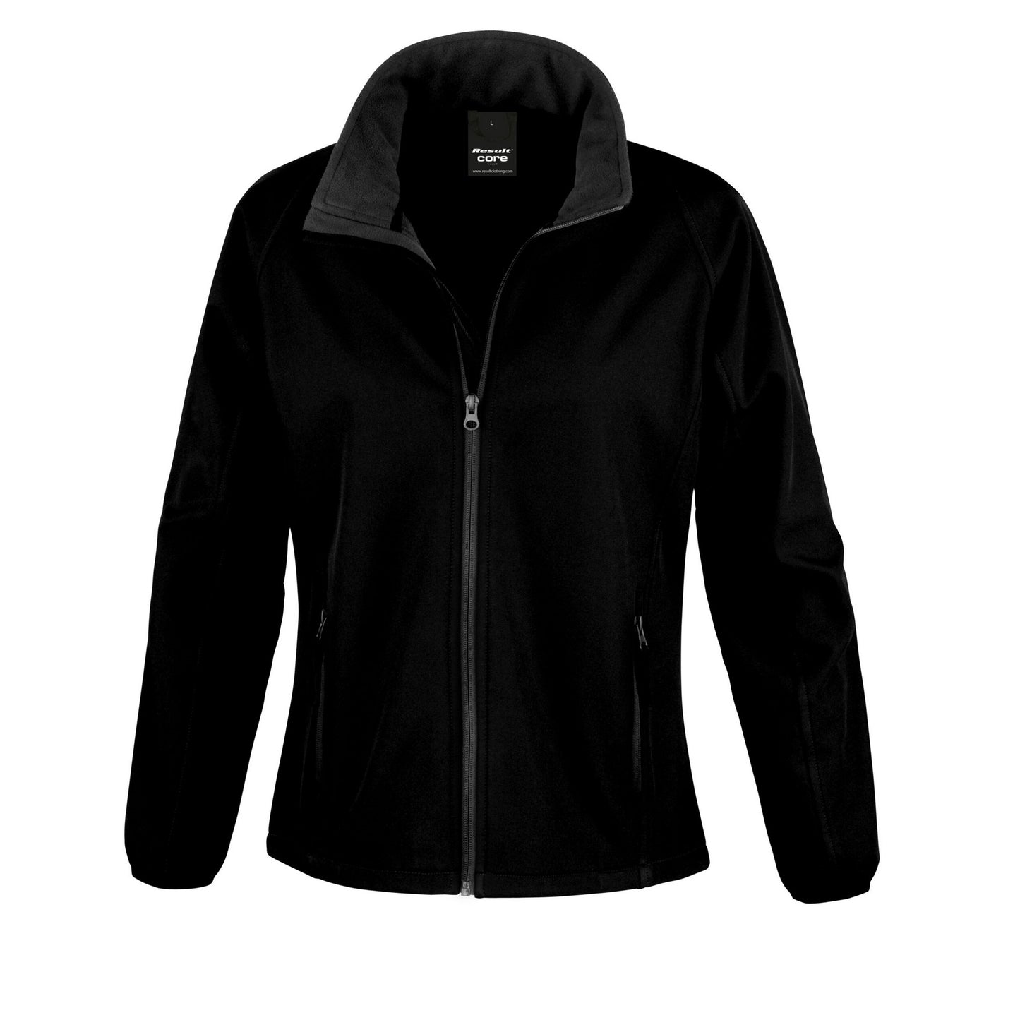 Black-Black - Front - Result Core Womens-Ladies Printable Soft Shell Jacket