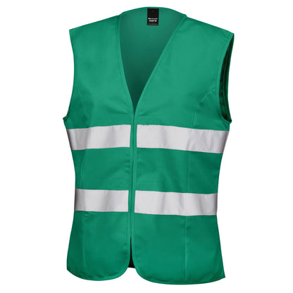 Paramedic Green - Front - Result Womens-Ladies Safety Hi-Vis Vest