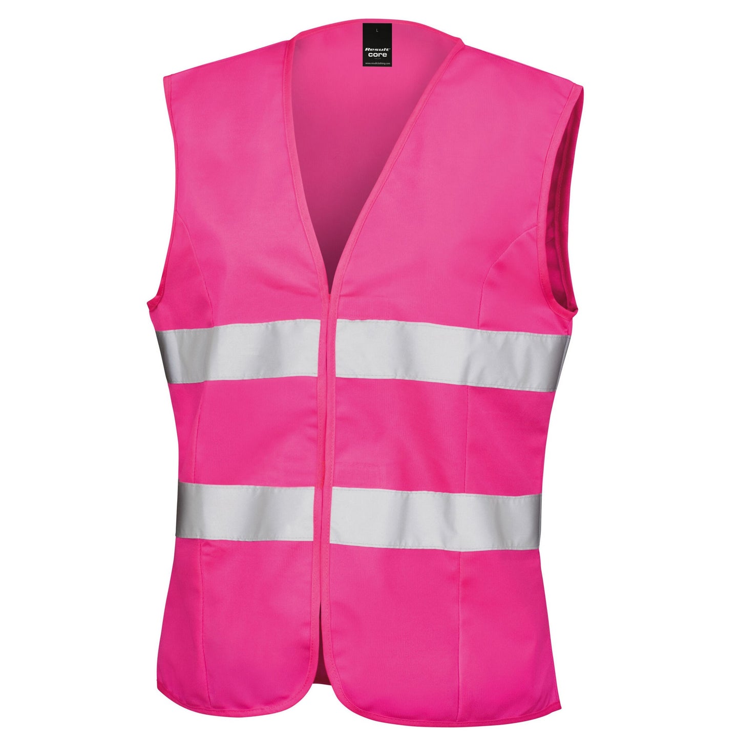 Fluorescent Pink - Front - Result Womens-Ladies Safety Hi-Vis Vest