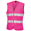 Fluorescent Pink - Front - Result Womens-Ladies Safety Hi-Vis Vest