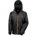 Black-Orange - Front - Result Mens Lightweight Packaway Jacket