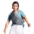 Grey Marl - Side - Bagbase Oversized Crossbody Bag