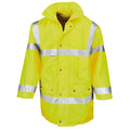 Yellow - Front - SAFE-GUARD by Result Mens Motorway Hi-Vis Coat