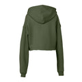 Military Green - Back - Bella + Canvas Womens-Ladies Fleece Crop Hoodie