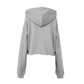 Storm Grey - Back - Bella + Canvas Womens-Ladies Fleece Crop Hoodie
