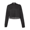 Dark Grey Heather - Front - Bella + Canvas Womens-Ladies Fleece Crop Hoodie