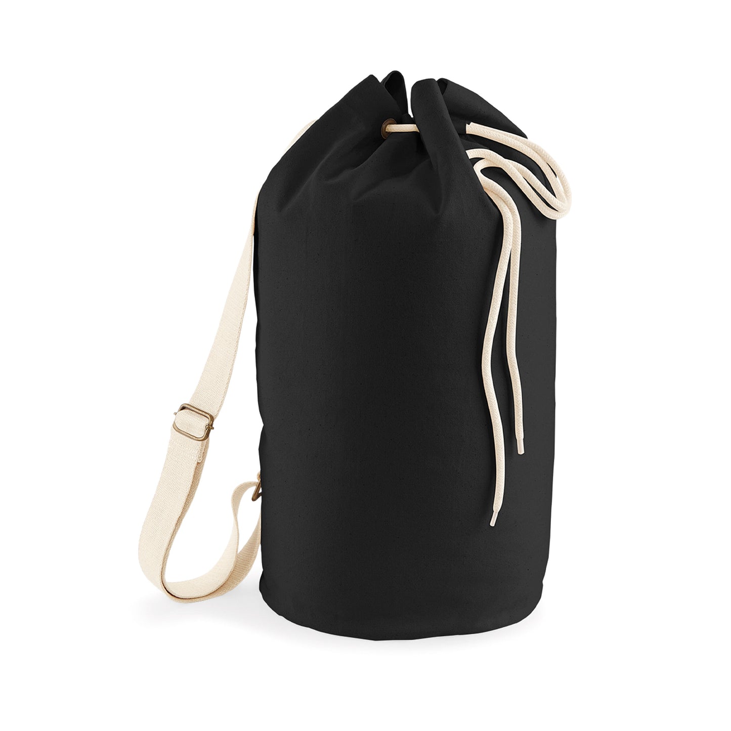 Black - Front - Westford Mill Organic Drawstring Bag