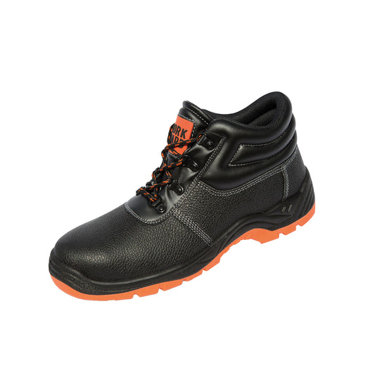 Black-Orange - Front - WORK-GUARD By Result Mens Defence Leather Safety Boots