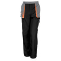 Black-Grey-Orange - Front - WORK-GUARD by Result Unisex Adult Lite Work Trousers