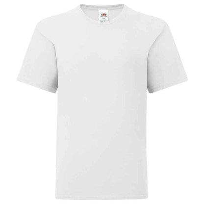 White - Front - Fruit Of The Loom Childrens-Kids Iconic T-Shirt