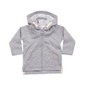 Heather Grey Melange - Front - Babybugz Baby Full Zip Hoodie