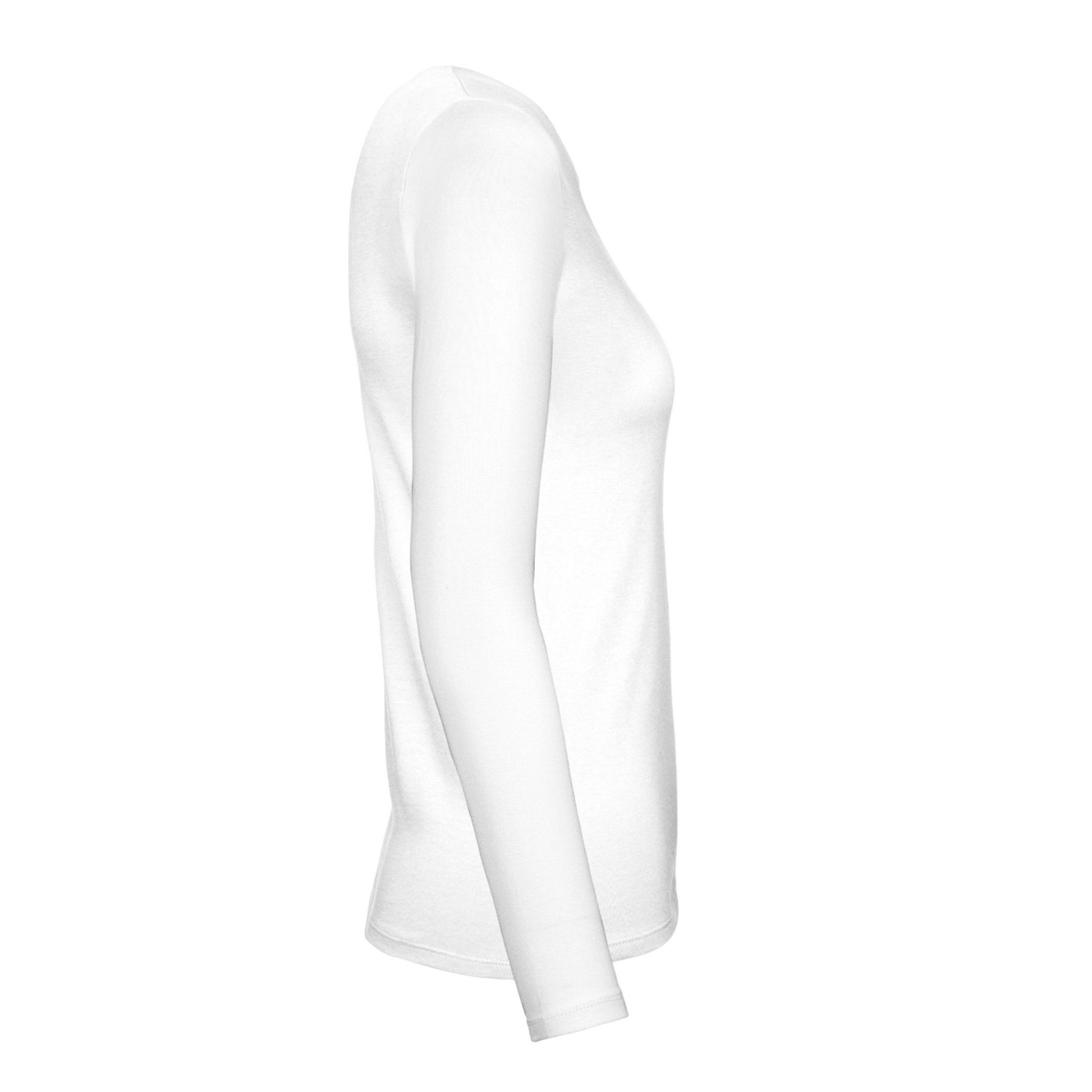 White - Side - B&C Womens-Ladies #E150 Long-Sleeved T-Shirt