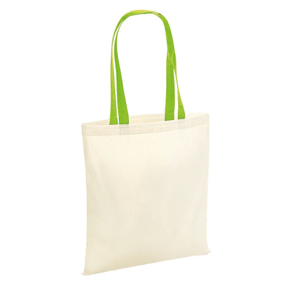 Natural-Lime - Front - Westford Mill Bag 4 Life Contrast Handle Tote