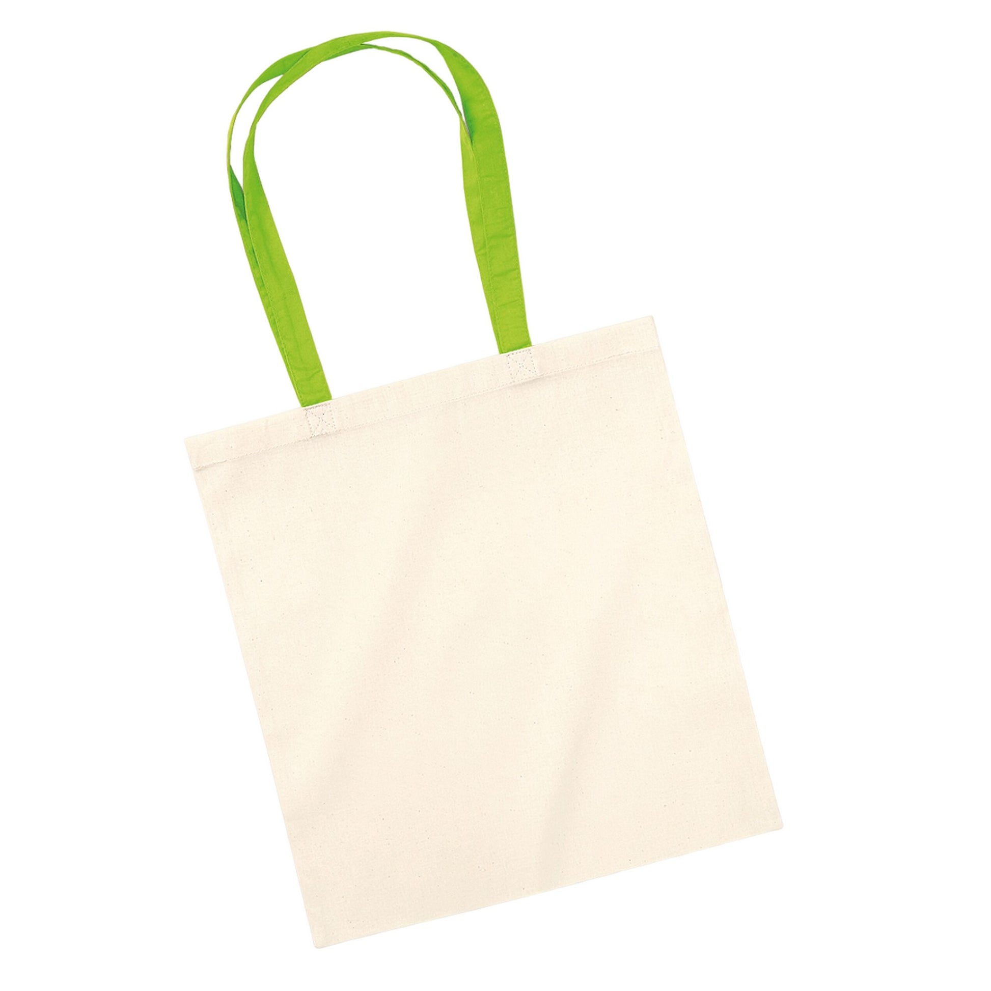 Natural-Lime - Back - Westford Mill Bag 4 Life Contrast Handle Tote