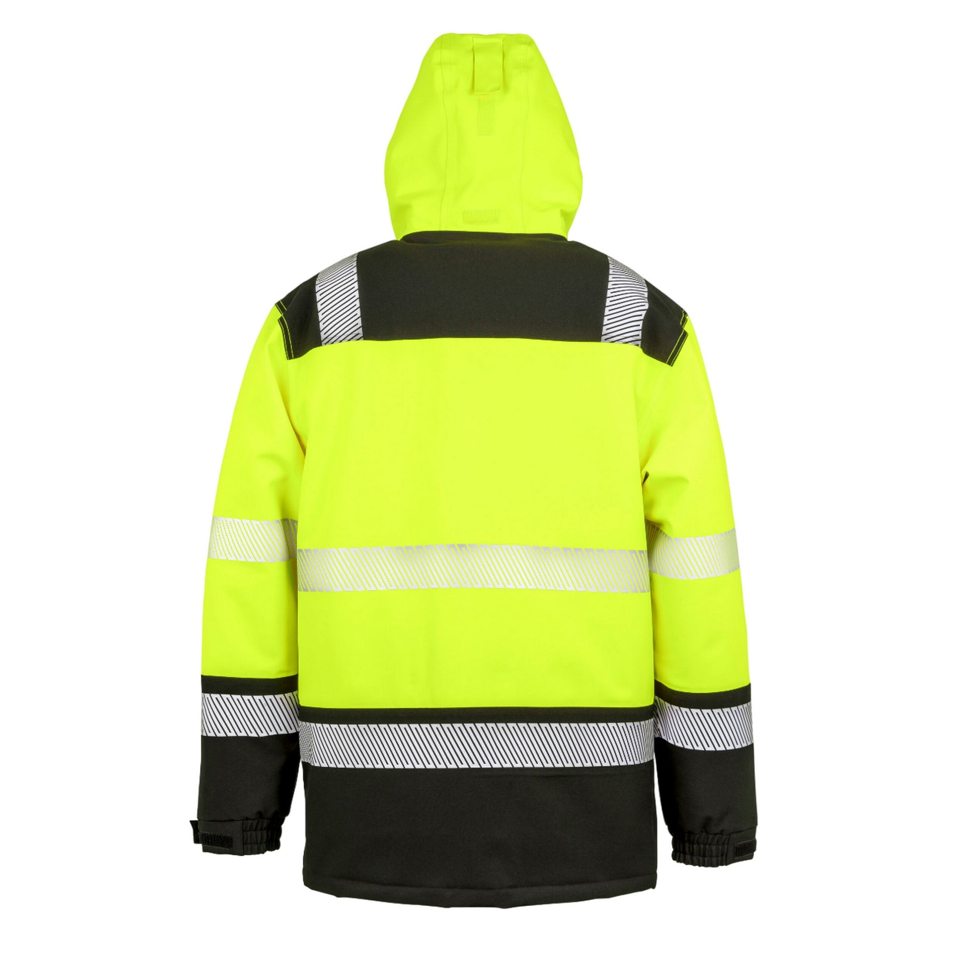Fluorescent Yellow-Black - Back - SAFE-GUARD by Result Mens Printable Safety Soft Shell Jacket