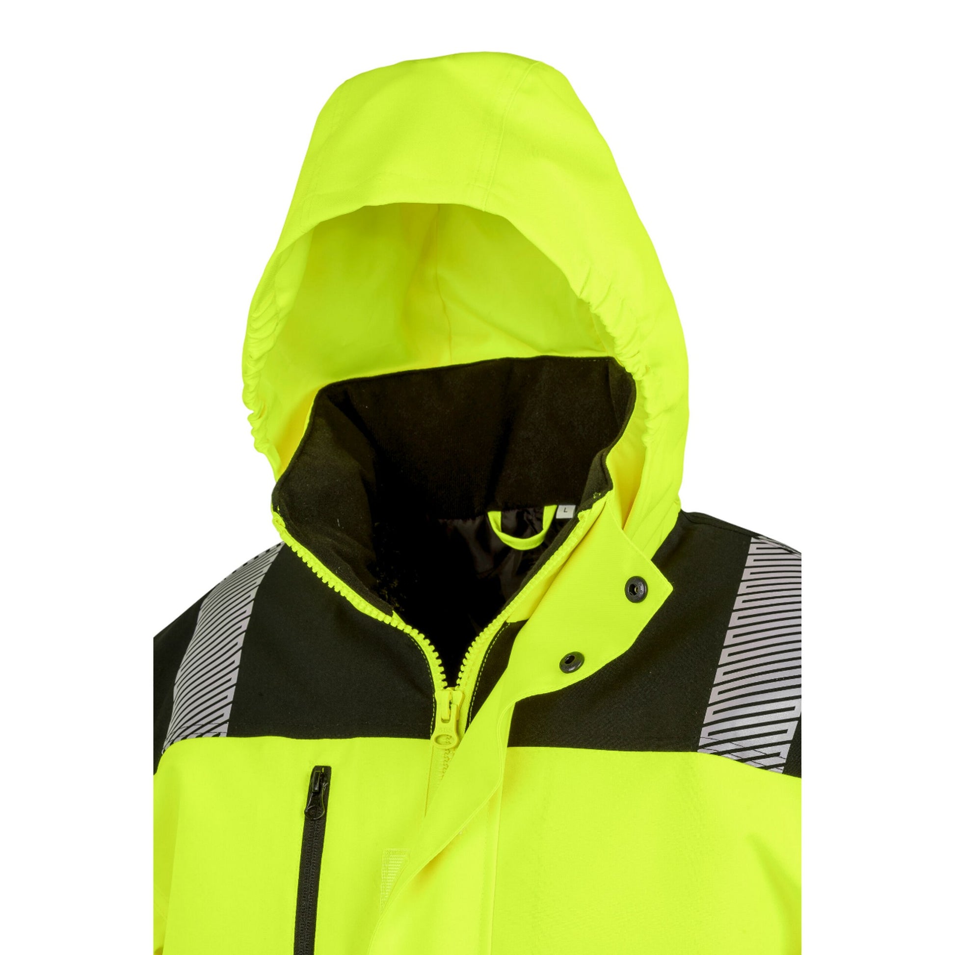 Fluorescent Yellow-Black - Side - SAFE-GUARD by Result Mens Printable Safety Soft Shell Jacket