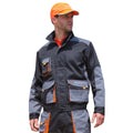 Black-Grey-Orange - Back - WORK-GUARD by Result Unisex Adult Lite Jacket