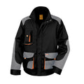 Black-Grey-Orange - Front - WORK-GUARD by Result Unisex Adult Lite Jacket